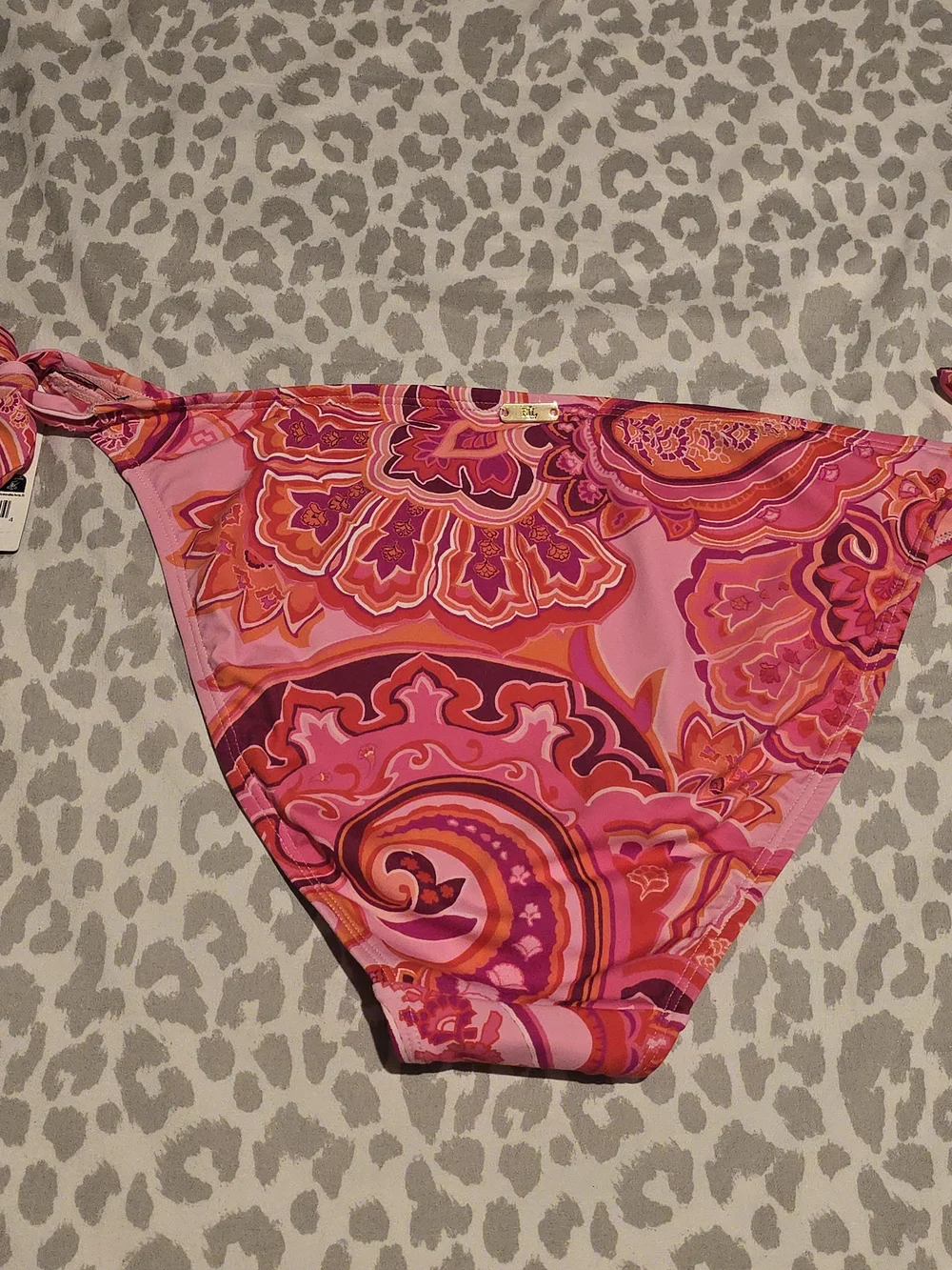 Lauren Ralph Lauren Pink & Coral Paisley Halter Bikini